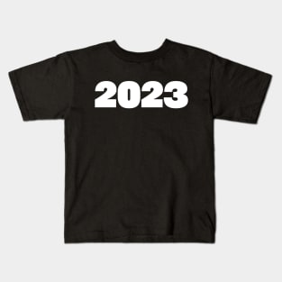 2023 White Text Minimal Typography Kids T-Shirt